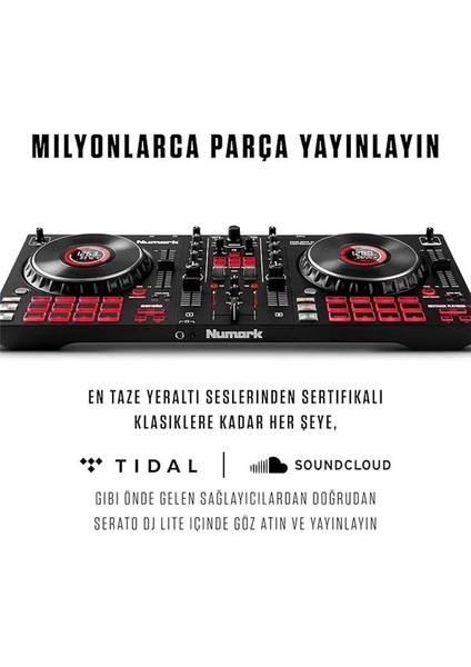 Numark Mixtrack Platinum Fx - 4 Kanal Dj Kontrol Cihazı, 24 Bit Ses, Kulaklık Çıkış, Ses Kartlı, 4