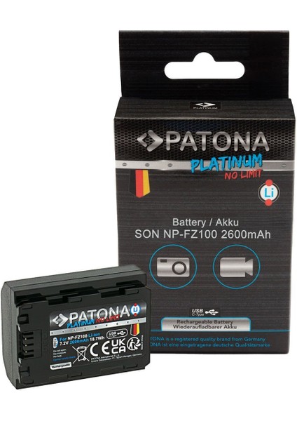 NP-FZ100 USB Sony Fotoğraf Makinesi Batarya (Type-C Girişli)