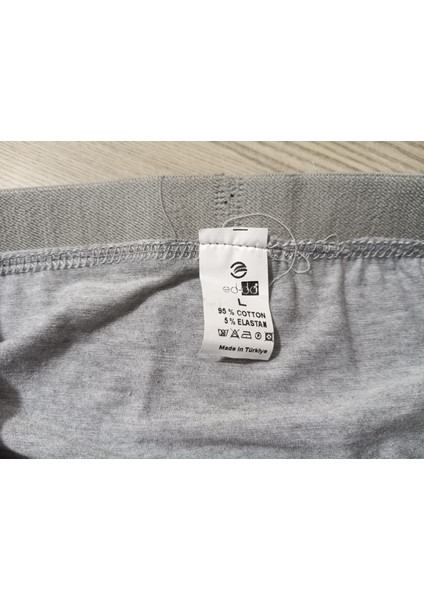 Gold Penye Kumaş Likralı Erkek Boxer - Gri - Large - 3lü