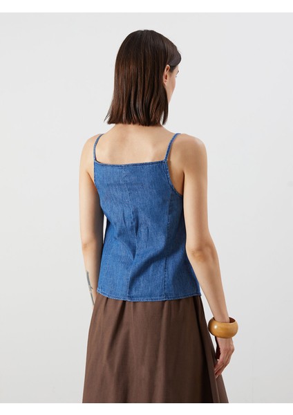 Yeni Sezon Kare Yaka Kadın Jean Yelek fırsatları