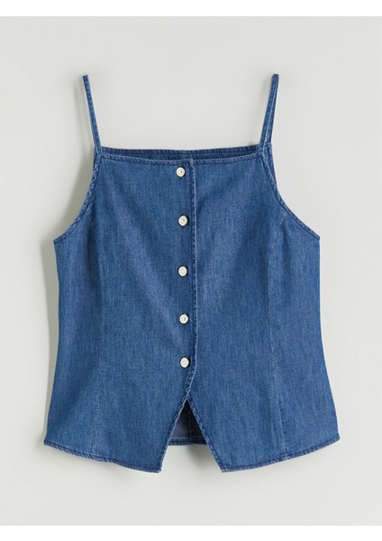 Yeni Sezon Kare Yaka Kadın Jean Yelek indirimleri