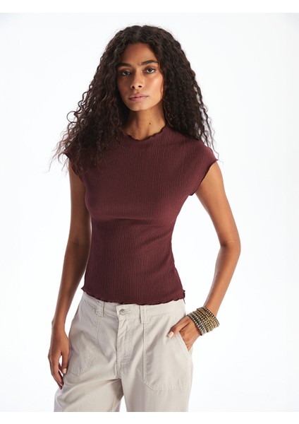 Yeni Sezon Dik Yaka Dokulu Kadın Body