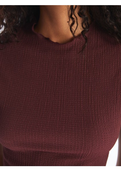 Yeni Sezon Dik Yaka Dokulu Kadın Body modelleri