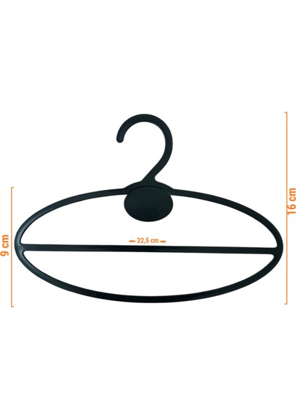 Plastik Şal Eşarp Askısı, Siyah Renk, 20 Adet, 22X9 cm fiyatları