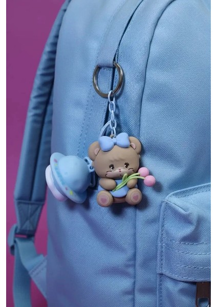 Mikko Lisanslı Sümbül Figürlü Işıklı Anahtarlık - Latte