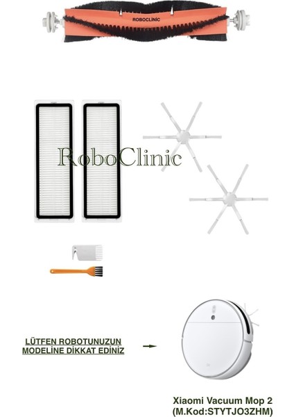 Xiaomi Mi Vacuum Mop 2 Robot Süpürge Uyumlu Yedek Fırça, Hepa Filtre Seti- 7 Parça
