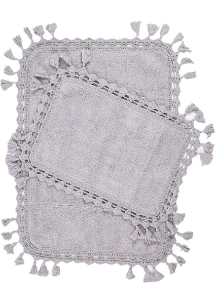 Mor %100 Pamuk Banyo Paspası 2'li, 40X60 ve 60X90 Boyutlarında, Şık ve Yumuşak. fiyatları