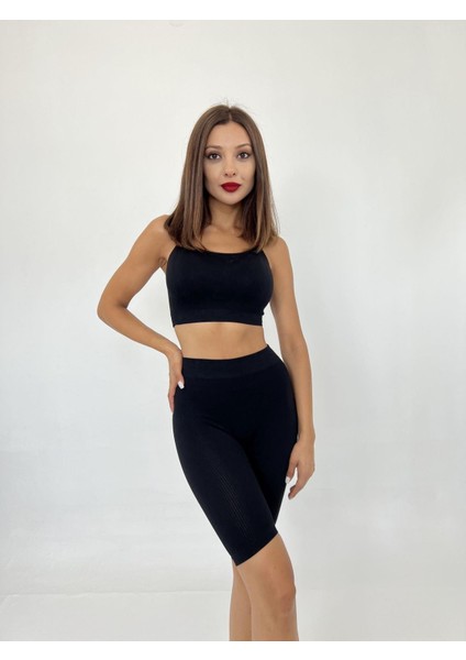 13152 Fitilli Şort-Siyah