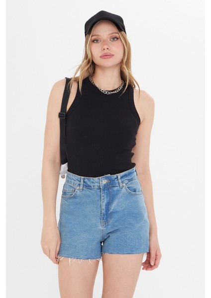 Lacivert Kadın Premium Doku Fitilli Pamuklu Atlet fiyatları