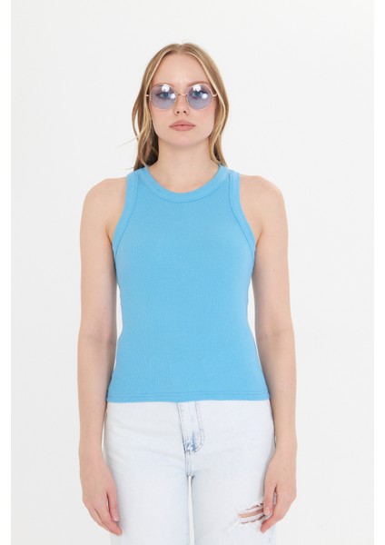 Lacivert Kadın Premium Doku Fitilli Pamuklu Atlet fırsatları