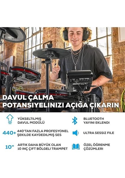Nitro Max Kit - Elektronik Davul Seti, Dijital Bateri, Sessiz Mesh Pedli, 10 Inç Çift Bölgeli fiyatları