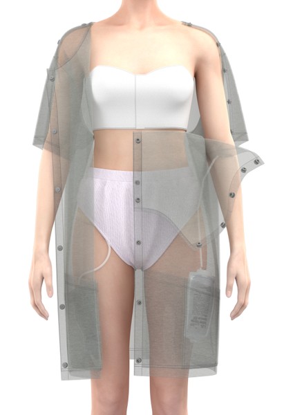 Cure Adaptif Ameliyat Sonrası Siyah Tedavi ve Hasta Bakım Kıyafeti Kateter - Port ve Damar Yolu Tedavisinde Kullanılabilir