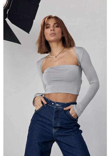 Kara Yaka Uzun Kollu Crop - Taş fiyatları