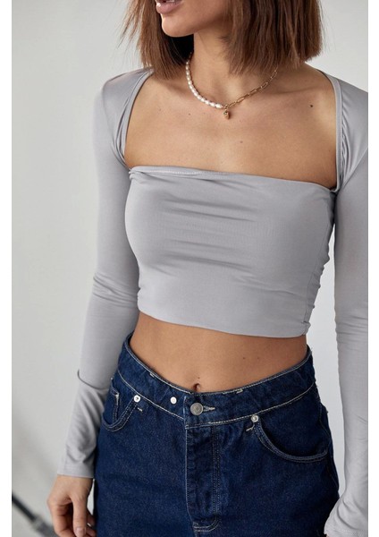 Kara Yaka Uzun Kollu Crop - Taş modelleri