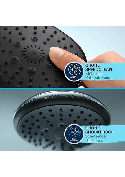 Vitalio Comfort 110 El Duşu, 2 Akışlı (Yağmur & Jet), Smartswitch, 110MM Kare Duş Başlığı