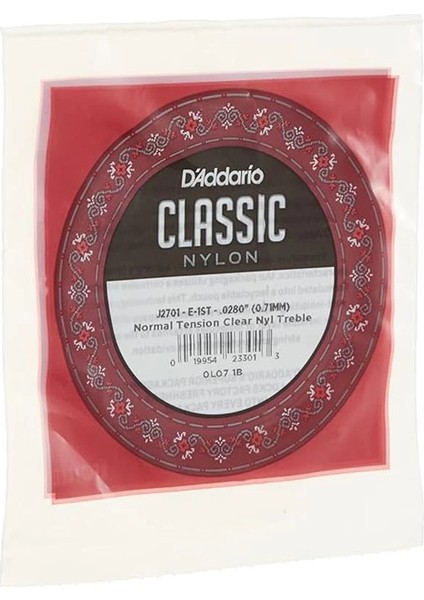 D'addario J2701 Klasik Gitar Tek Teli, Classic Nylon, Normal Tensi