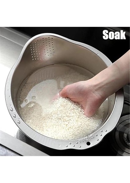 ® Çok Amaçlı Pirinç Meyve Makarna Süzgeci Paslanmaz 304 Çelik