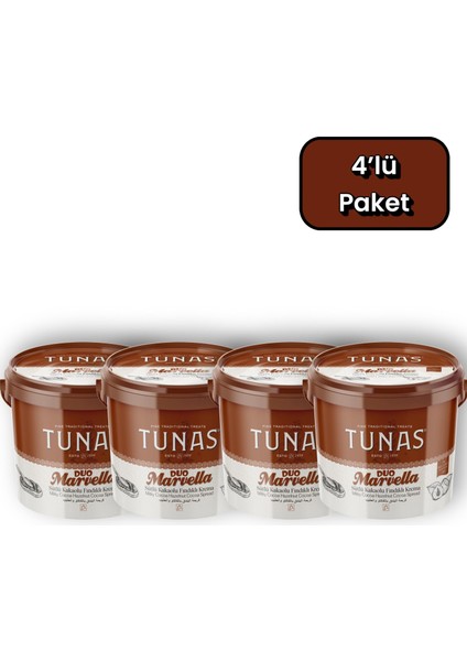 Marvella Duo 4 Adet Kakaolu Fındık Kreması (4X850=3400 Gr)