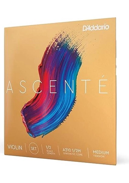 D'addario A310 1/2m Keman Tel Seti, Ascente, Scale 1/2, Medium Tension