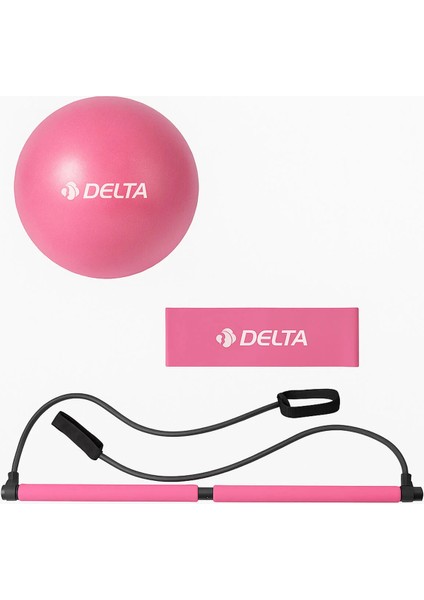 Pilates Core Set – Jimnastik Çubuğu 20 cm Pilates Topu ve Plates Direnç Bandı