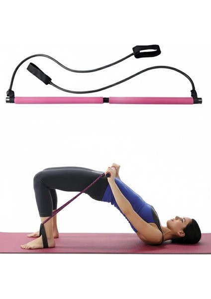 Pilates Core Set – Jimnastik Çubuğu 20 cm Pilates Topu ve Plates Direnç Bandı