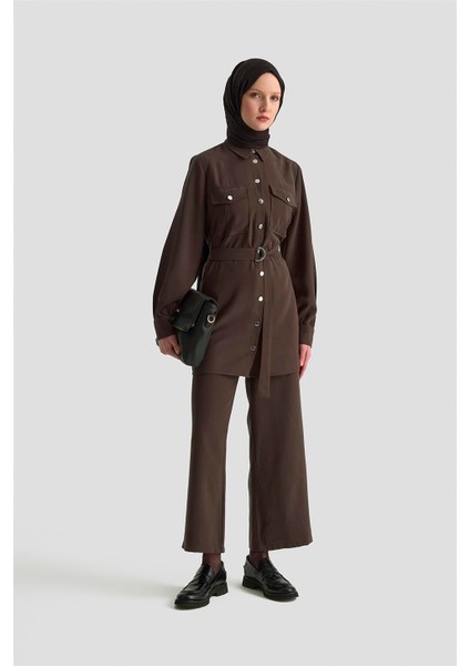 Cepli Tunik Takım 25KD1306 Acı Kahve