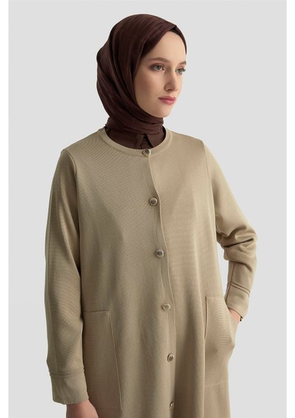 Trend Düğmeli Triko Kap 25KTD4122 Bej modelleri