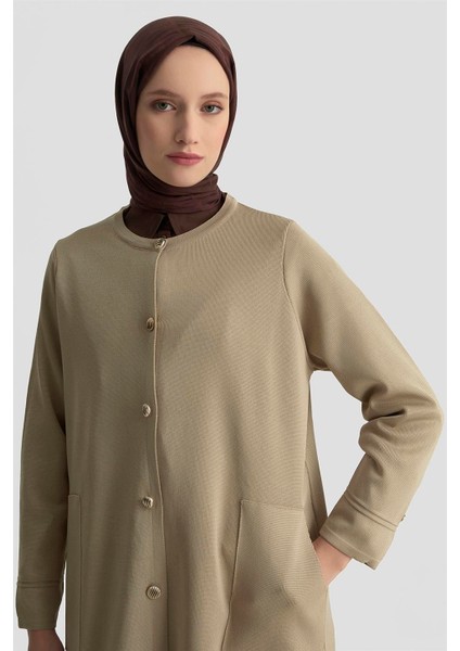 Trend Düğmeli Triko Kap 25KTD4122 Bej fırsatları