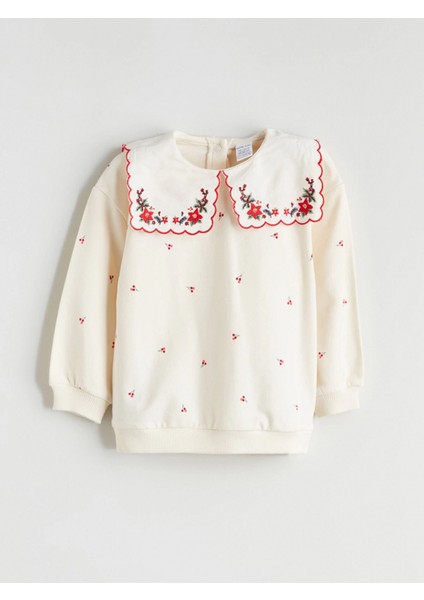 Lcw Baby Ekru Bebe Yaka Kız Bebek Sweatshirt ve Tayt 2'li fiyatları