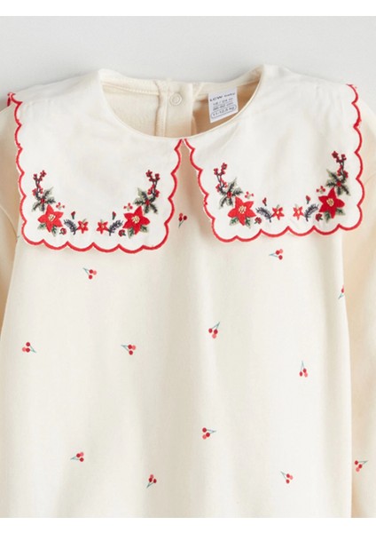 Lcw Baby Ekru Bebe Yaka Kız Bebek Sweatshirt ve Tayt 2'li modelleri