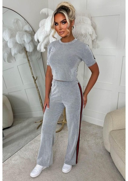 Kadın Ottoman Kumaş Şerit Detaylı Ikili Takım fırsatları