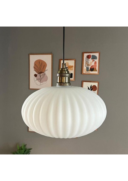 Elegant Cam Beyaz Avize Eskitme Lale Başlık Sarkıt Lamba Restoran Salon Aydınlatma fiyatları