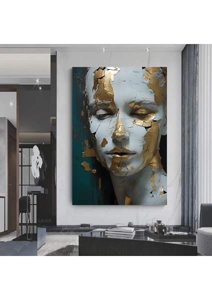 Altın Kadın Portresi Kanvas; Zarif Duvar Tablosu