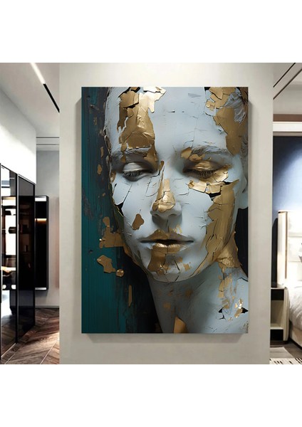 Altın Kadın Portresi Kanvas; Zarif Duvar Tablosu modelleri