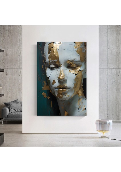 Altın Kadın Portresi Kanvas; Zarif Duvar Tablosu indirimleri