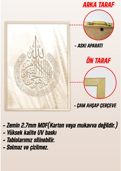 Ahşap Çerçeveli Mdf Tek Tablo Islami 5 Serisi (Kendi Tablo Setinizi Oluşturacağınız Liste) 23 x 32 Çerçeveli 1175 modelleri