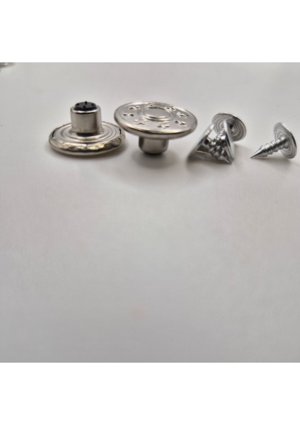 17MM 8 Yıldız Free Nikel- Gümüş ( Gri Renk) Jeans Sabit Kot Düğmesi (10 Adet -Takım) modelleri