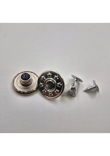 17MM 8 Yıldız Free Nikel- Gümüş ( Gri Renk) Jeans Sabit Kot Düğmesi (10 Adet -Takım) fırsatları