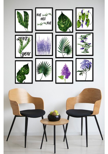 Dekorize Mdf Tablo Seti 12 Parça - Salon Oturma Odası Için Duvar Dekoru Çerçeve Görünümlü Onk 1030 13 x 17