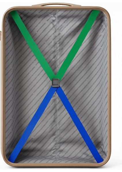 Benetton 2'li Set Büyük ve Orta Boy %100 Polipropilen Valiz Bej 14BNT8001 fırsatları