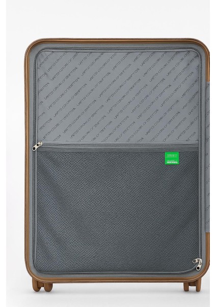 Benetton 2'li Set Büyük ve Orta Boy %100 Polipropilen Valiz Bej 14BNT8001 indirimleri