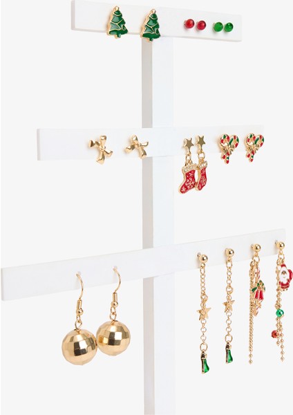 Altın Rengi Happy Year 10'lu Küpe Seti fiyatları