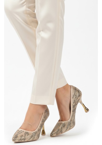 Bej Saten Hafif Kadın Topuklu Ayakkabı 248245 Z modelleri