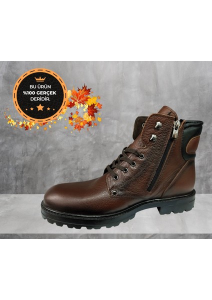 - AR-509.03 Taba Kaymaz Hakiki Deri Erkek Kışlık Bot
