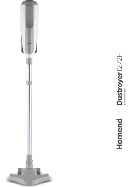 Dustroyer 1272H 2 In 1 Kablolu Dikey Süpürge Beyaz Gri