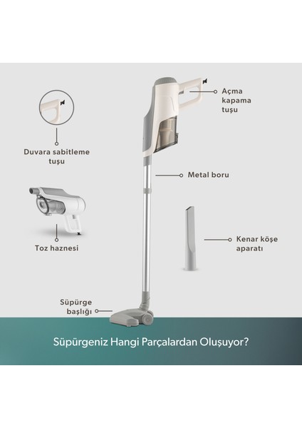 Dustroyer 1272H 2 In 1 Kablolu Dikey Süpürge Beyaz Gri modelleri
