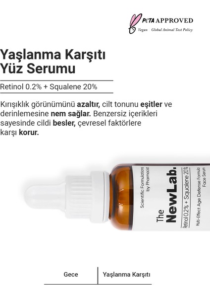 Yaşlanma Karşıtı Yüz Serumu Retinol 0.2% + Squalene 20% 30 ml