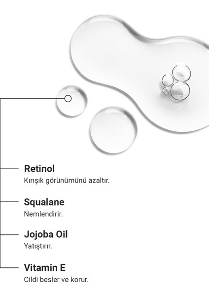 Yaşlanma Karşıtı Yüz Serumu Retinol 0.2% + Squalene 20% 30 ml
