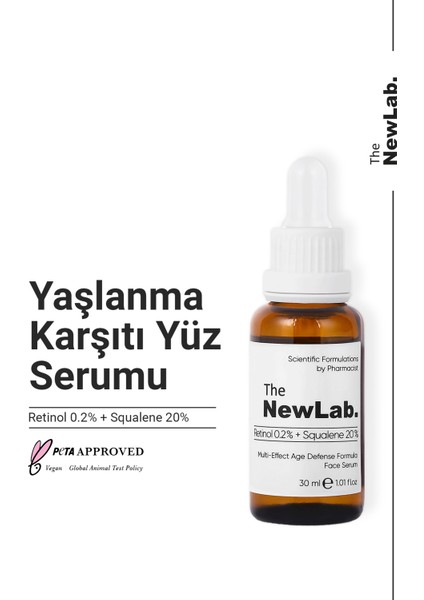 Yaşlanma Karşıtı Yüz Serumu Retinol 0.2% + Squalene 20% 30 ml