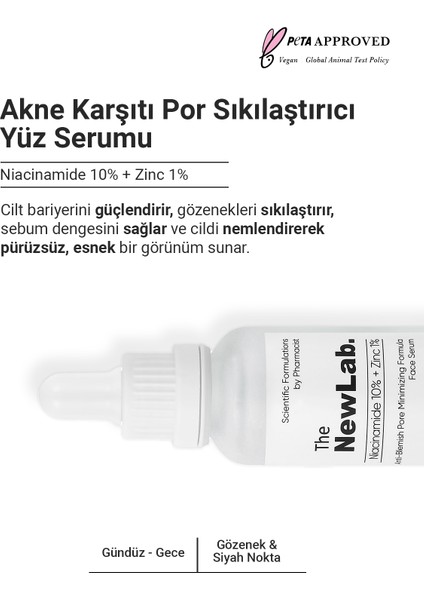 Niacinamide 10% + Zinc 1% - Akne Karşıtı Por Sıkılaştırıcı Yüz Serumu 30 ml